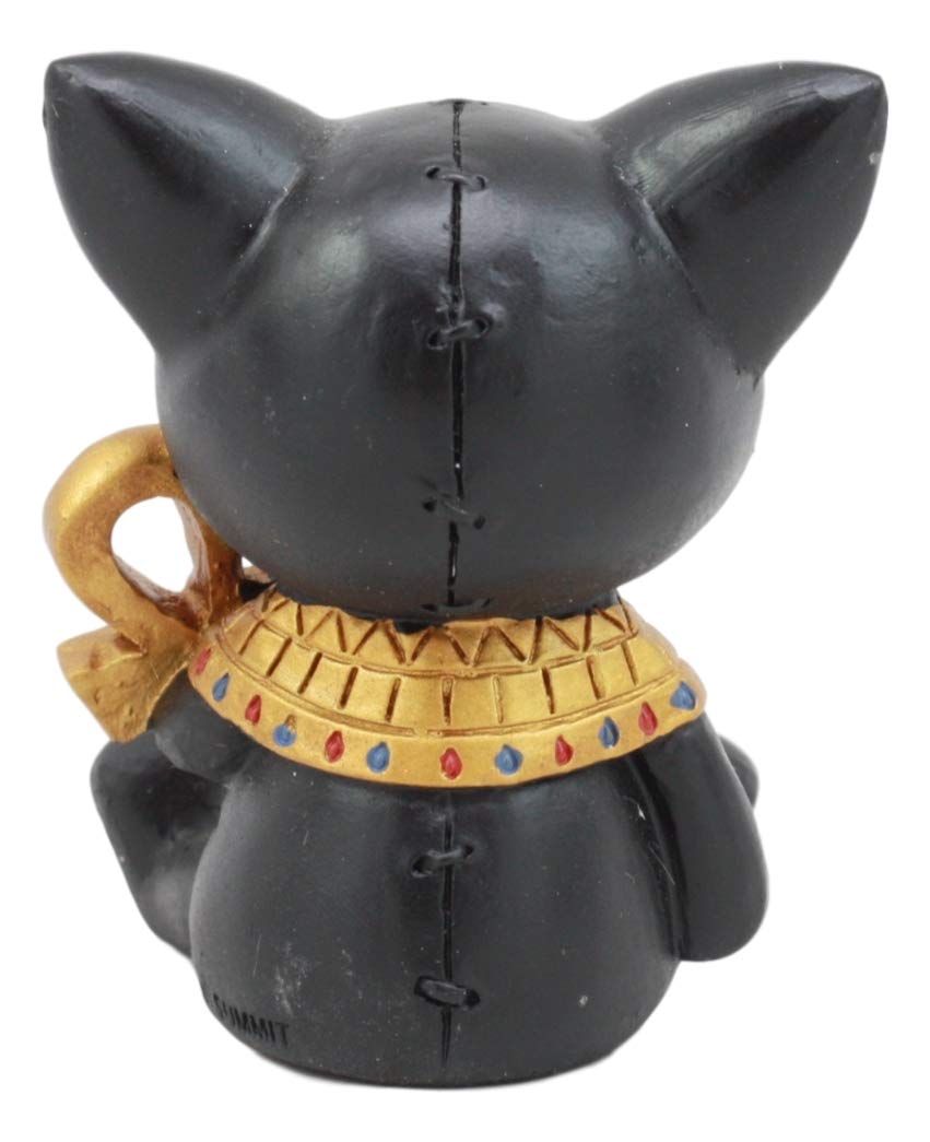 Ebros Egyptian Furrybones Feline Cat Goddess Bastet Holding Ankh Figurine Small 2.75 Inch Tall Furry Bones Skeleton Decor Statue Gods And Goddesses Of Egypt
