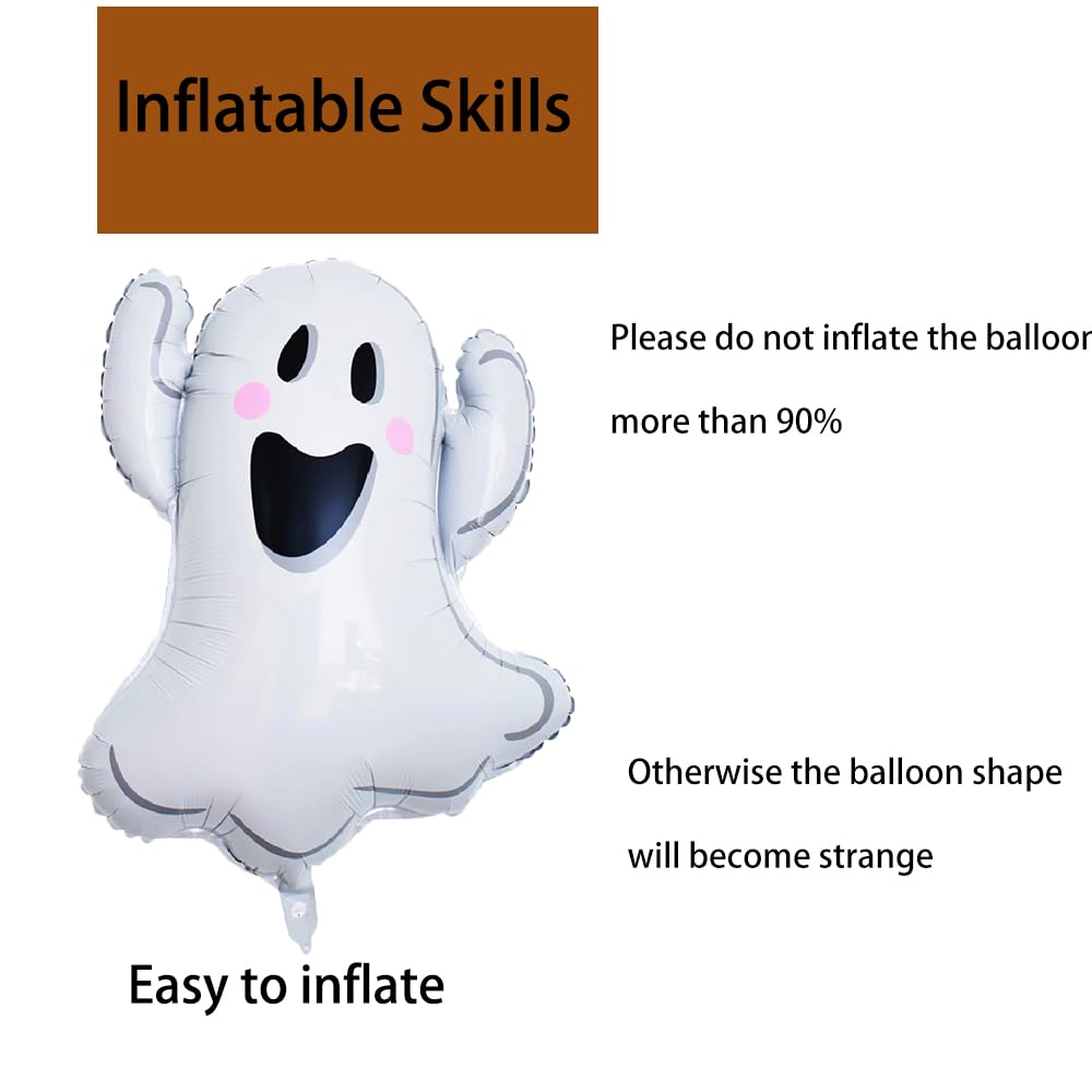 Hadckja Ghost Balloons White Ghost Halloween Balloons Ghost Foil Balloons For Ghost-Themed Party Supplies Decorations Halloween