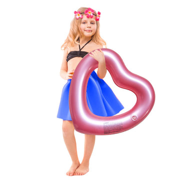 Kid Heart Float,Kids Heart Pool Floats, Water Fun Beach Party Toys For Kids,Birthday Scene Layout Props.(18 In, Rose Gold)