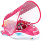 Swimbobo Baby Pool Float Inflatable Spaceship Infant Swim Float with Cloth Safety Seat Pool Toys for Kids 6-36 Months(Red  Large)