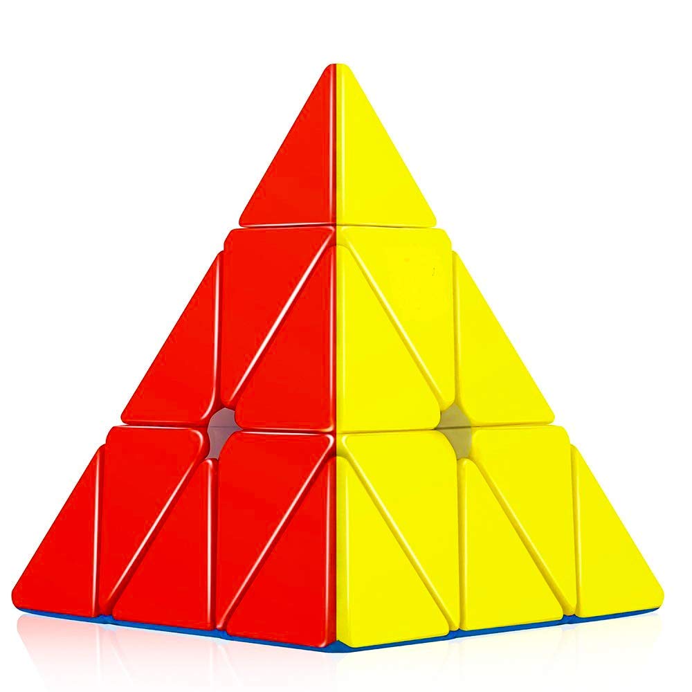 Dweezhet Triangle Pyramid Magic Cube Speed Puzzle Toy for Kids, Creative & Speed Stickerless Magic Cube (Pyraminx,Multicolor)