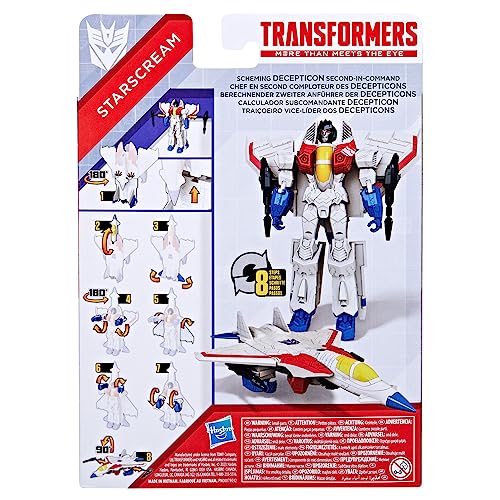 Transformers Generations Toys Authentics Starscream Action Figure (7”), Red