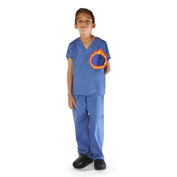 M&M Scrubs Super Soft Children Scrub Set Kids Dress Up (7, Ceil Blue)