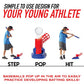 Franklin Sports Kids Baseball Pitching Machine - Pop A Pitch Baseball Batting Machine With Youth Bat + 3 Plastic Baseballs - Boys + Girls Baseball Toy,Red/Blue