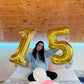 Gold 40 Inch Large Number 5 Birthday Balloon, Five 5Th 15 25 35 50 55 Birthday Celebration Decorations, Foil 5 Mylar Helium Numb