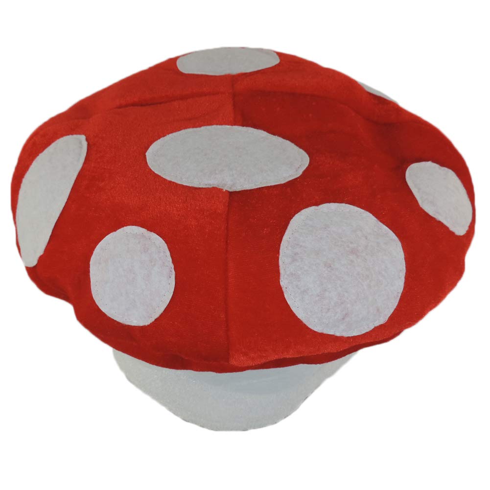Red & White Spotted Mushroom Plush Novelty Hat