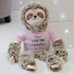 Personalization Universe ''I Love You A Sloth Plush Sloth Stuffed Animal, Customizable with Name and Sentiment, Punny Valentine'