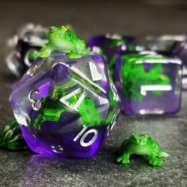 Sage's Portal Animal Familiars Resin DND Dice Set Polyhedral Dice Set for Dungeons and Dragons RPG Pathfinder Tabletop TTRPG (Gr