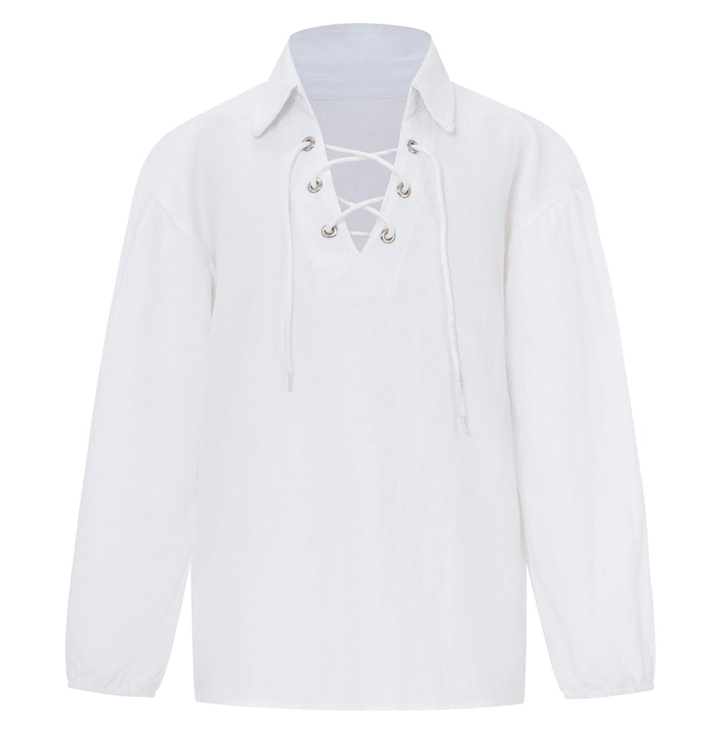 Boys Medieval Pirate Shirt Lace Up Halloween Costumes Cosplay Renaissance Costumes Viking (White, 10-12 Years)