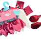 Bat Girl Outfit With Cape, Arm Bands, Boots & Silver Belt Fits Most 14'-18' Build-A-Bear & Make Your Own Stuffed Animals