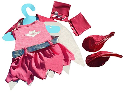 Bat Girl Outfit With Cape, Arm Bands, Boots & Silver Belt Fits Most 14'-18' Build-A-Bear & Make Your Own Stuffed Animals