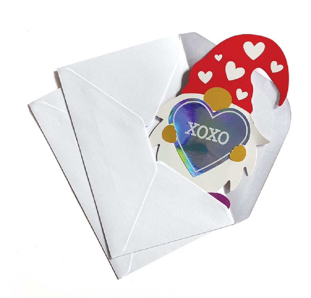 Playhouse Sweet Gnome Heart Sticker 28 Card Super Valentine Exchange Pack for Kids
