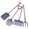 LOGOFUN 4pcs Miniature Dollhouse Garden Tools 1:12 Scale Mini Shovels Rake Pitchfork Model Tiny Farmhouse Tools for Mini House Fairy Garden Decoration Accessories