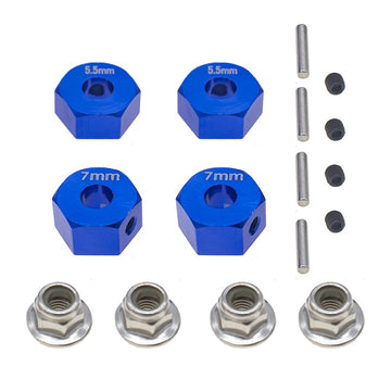 Aluminum Hex Wheel Hubs Pins&M4 Flanged Lock Nuts for Traxxas Slash 2WD 1/10 Upgrade Parts Replace 1654 3654