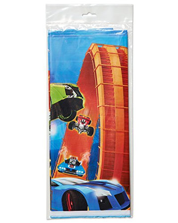 Adorable Hot Wheels Wild Racer Plastic Table Cover - 54' X 96' (1 Pc.) - Vibrant Design & Easy Cleanup - Perfect For Party Decorations