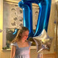 Navy Blue Large Number 7 Balloon 40 Inch, 7Th Seven Birthday Balloon Number, 7 17 27 37 57 77 Year Old Birthday Balloons, Mylar