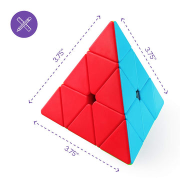 D-FantiX QYTOYS Qiming Pyramid Speed Cube Stickerless Triangle Cube 3x3 Puzzle