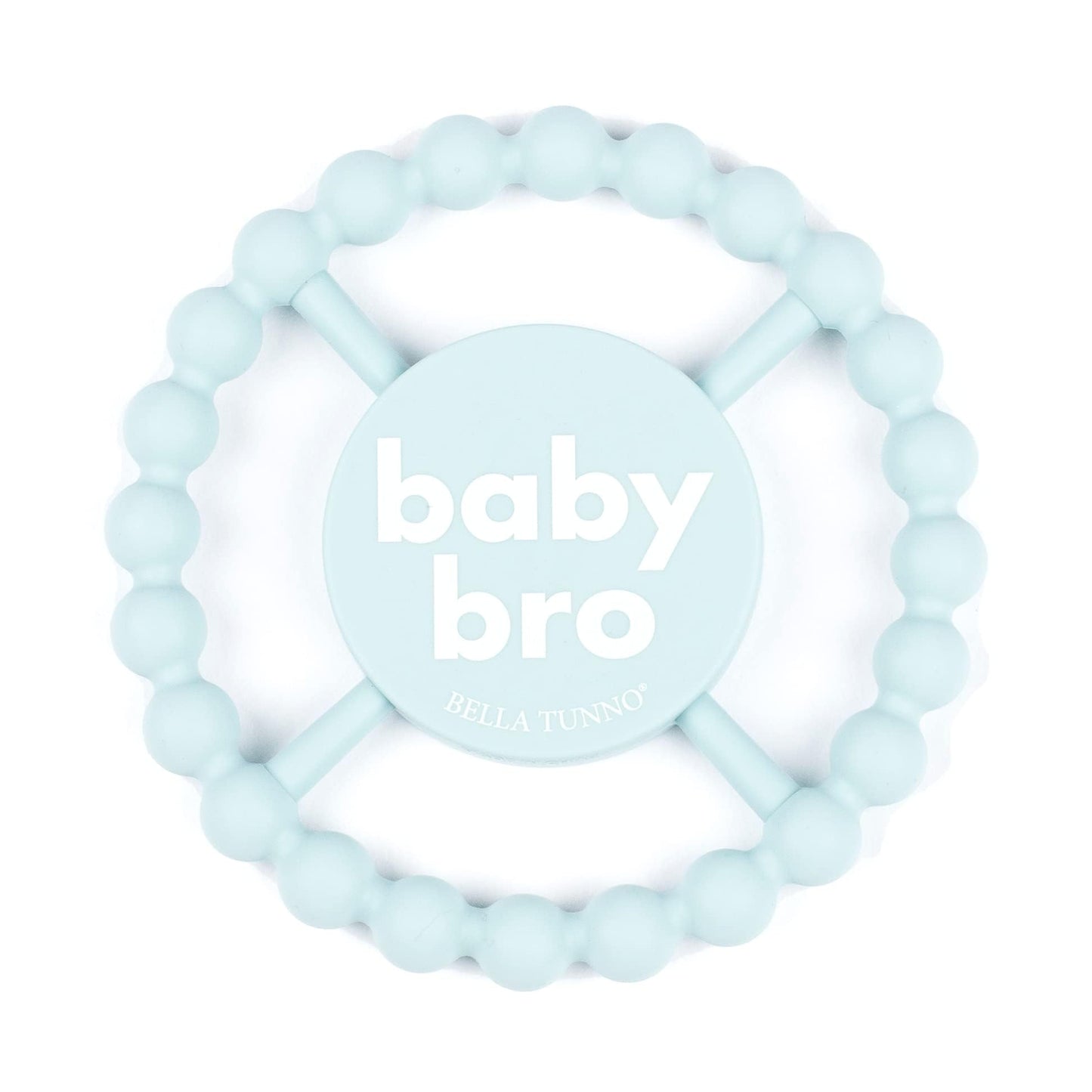 Bella Tunno Happy Teether For Boys - Soft & Easy Grip Baby Boy Teether Toy, Silicone Teether Ring To Help Soothe Gums, Non-Toxic And Bpa Free, Baby Bro
