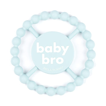 Bella Tunno Happy Teether For Boys - Soft & Easy Grip Baby Boy Teether Toy, Silicone Teether Ring To Help Soothe Gums, Non-Toxic And Bpa Free, Baby Bro