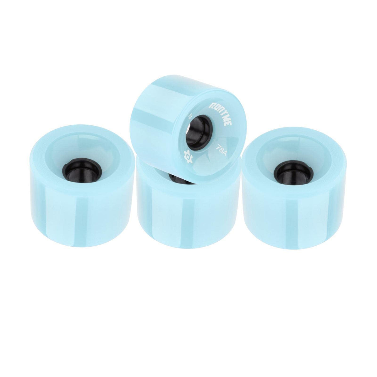 UJEAVETTE 4X Ronyme 78A Skateboard Wheels Replacement 70X51Mm Longboard Parts Cyan