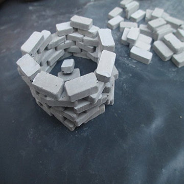 Baenrcy 250Pcs Brick Building Set Dollhouse Miniature Bricks Mini Bricks Model (Grey, 1:35)