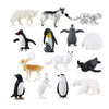 Oukeyi 14Pcs Realistic Polar Animals Figurines Toy Mini Arctic Animals Toys Set 1-2 Inch Plastic Arctic Tundra Deer Toy Animal Small White Bear Arctic Fox Kids Diorama Birthday Gift