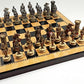WW/HPL Medieval Times Chess Set - Gold & Silver Warrior Knights with 15" High Gloss Dark Walnut & Birdseye Maple Board