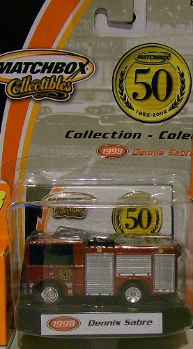 Matchbox 1998 50TH Anniversary Dennis Sabre FIRE Engine FIRE Truck