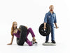 Val And Gary Tire Brigade 2 Piece Figurine Set 1/18 By Motorhead Miniatures 769