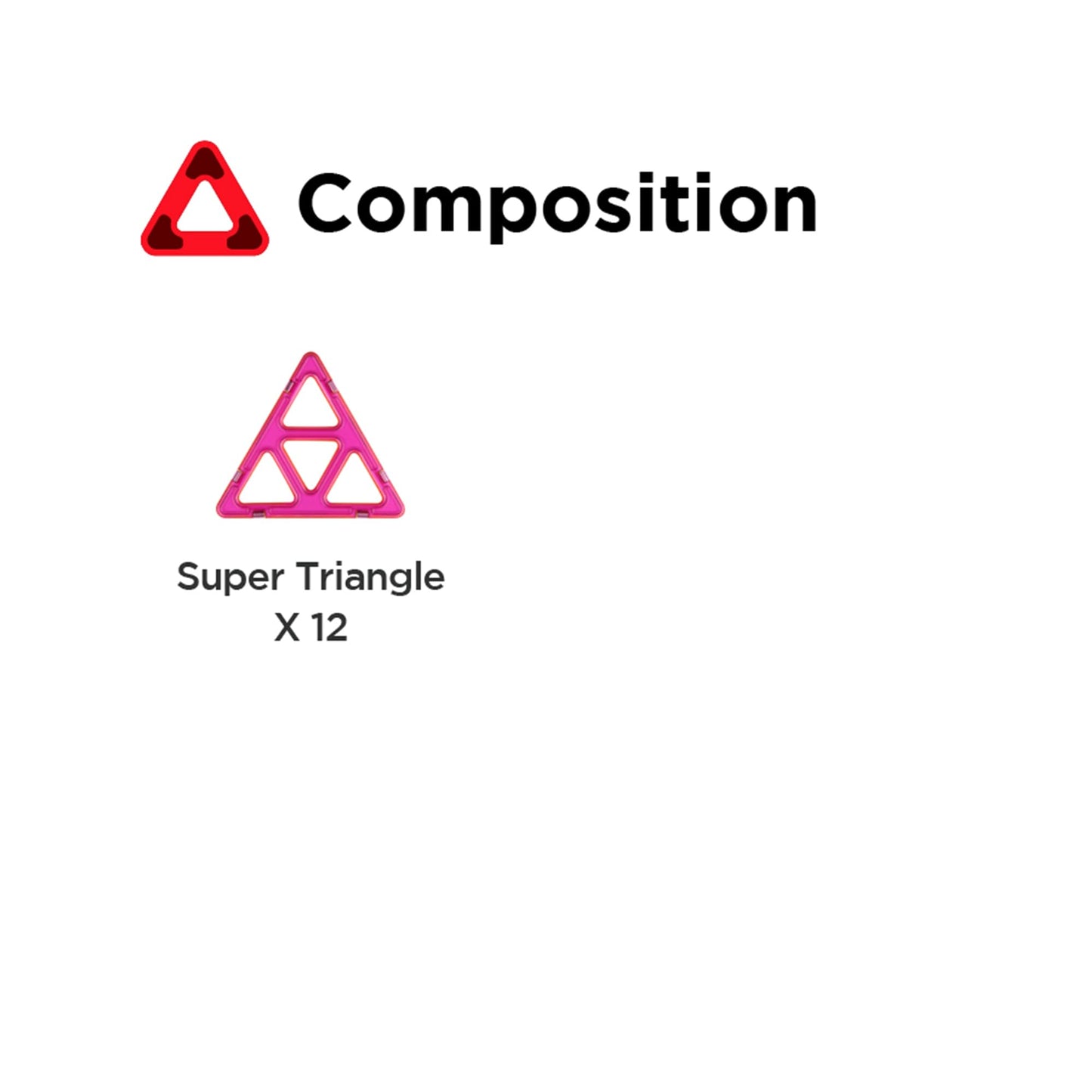 Magformers Super Triangle 12 Piece Set | Magnetic Tiles Building Blocks, Educational Kit, STEM Toy Set | Magnetic Building Tiles