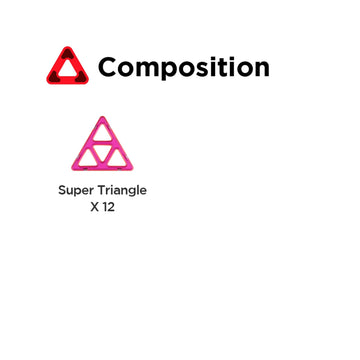 Magformers Super Triangle 12 Piece Set | Magnetic Tiles Building Blocks, Educational Kit, STEM Toy Set | Magnetic Building Tiles