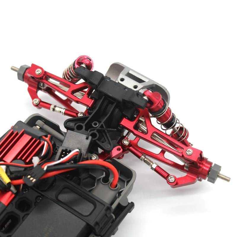 RWLZLB Compatible with Hyper GO RC Car Parts, 1/16 Metal Upgrade Aluminum Accessories, Red Replacement Parts kit for H16BM H16GT