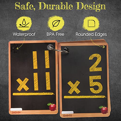 Star Right Math Flash Cards Set Of 4 - Math Flashcards Addition, Subtraction, Multiplication, Division With 4 Rings - 208 Cards For Kids Ages 6 And Above - Flash Cards For Math From 1St To 4Th Grade