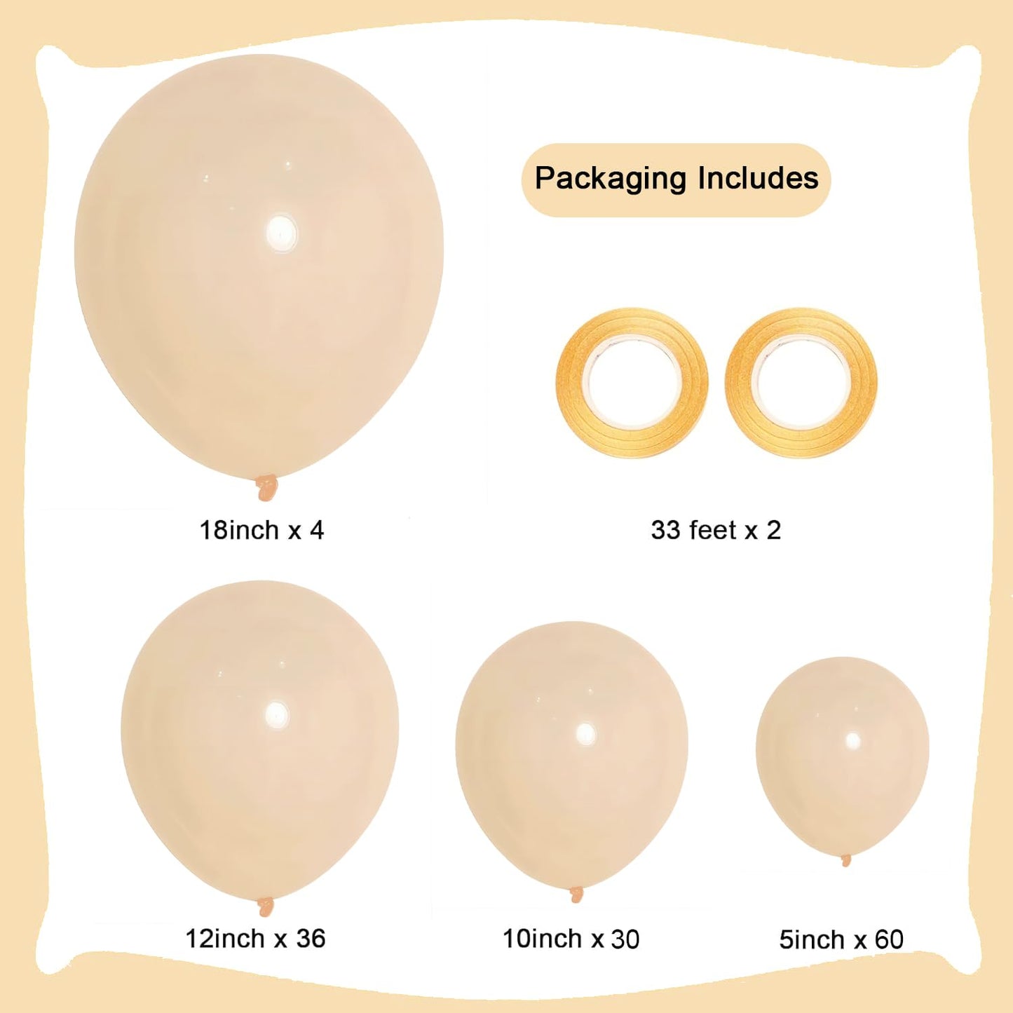 Owpfjg 130Pcs Pastel Orange Balloons Different Sizes 18 12 10 5 Inch For Balloon Garland Arch,Pastel Orange Latex Balloons For B