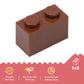 Unirolic Classic Building Bricks Set, 100 Piece 1X2 Basic Building Blocks Stem Creative Building Toys Compatible With All Major Brands(Brown)