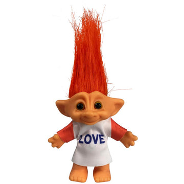 Lucky Troll Dolls,Vintage Troll Dolls Chromatic Adorable For Collections, School Project, Arts And Crafts, Party Favors - 7.5' Tall Orange Hair (Include The Length Of Hair)