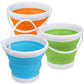 Silicone Beach Foldable Buckets Toys Halloween Bucket, 3L Jumbo Sand Pails Bucket Set with Mesh Bag, Swimming Pool Toys for Kids