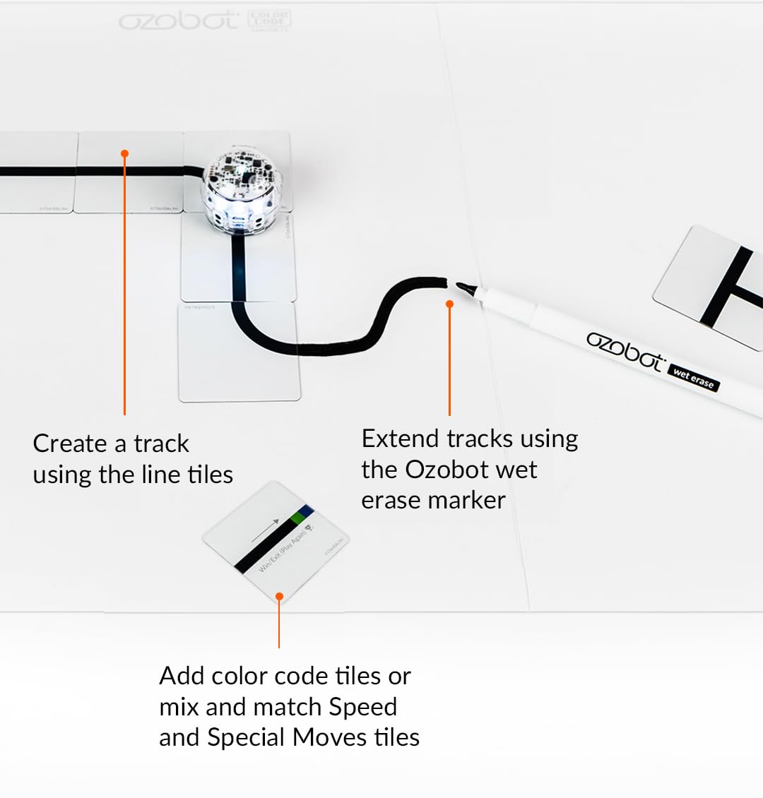 Ozobot Color Code Magnets Speed Kit: Interactive Coding Learning Tool For Kids Ages 3+, Enhances Logic & Problem-Solving Skills,