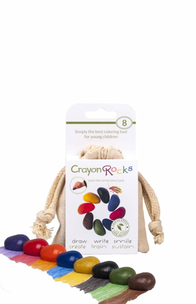Crayon Rocks, Crayons in a Rock Shape, 8 Count, Tripod Grip Made For Handwriting Development in Kids and Toddlers, Fun & Educati