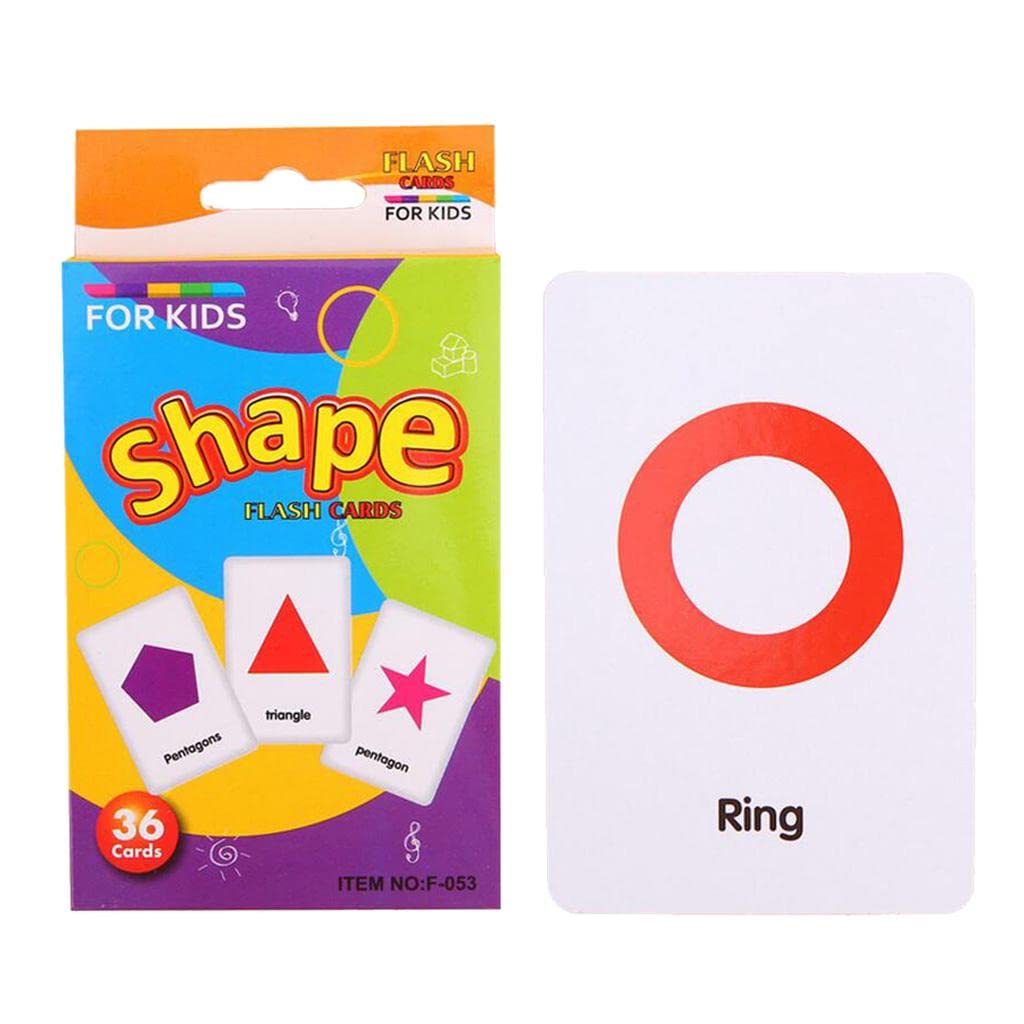 Atorse 36 Pieces Preschool Educational Flash Cards For Kids Shapes