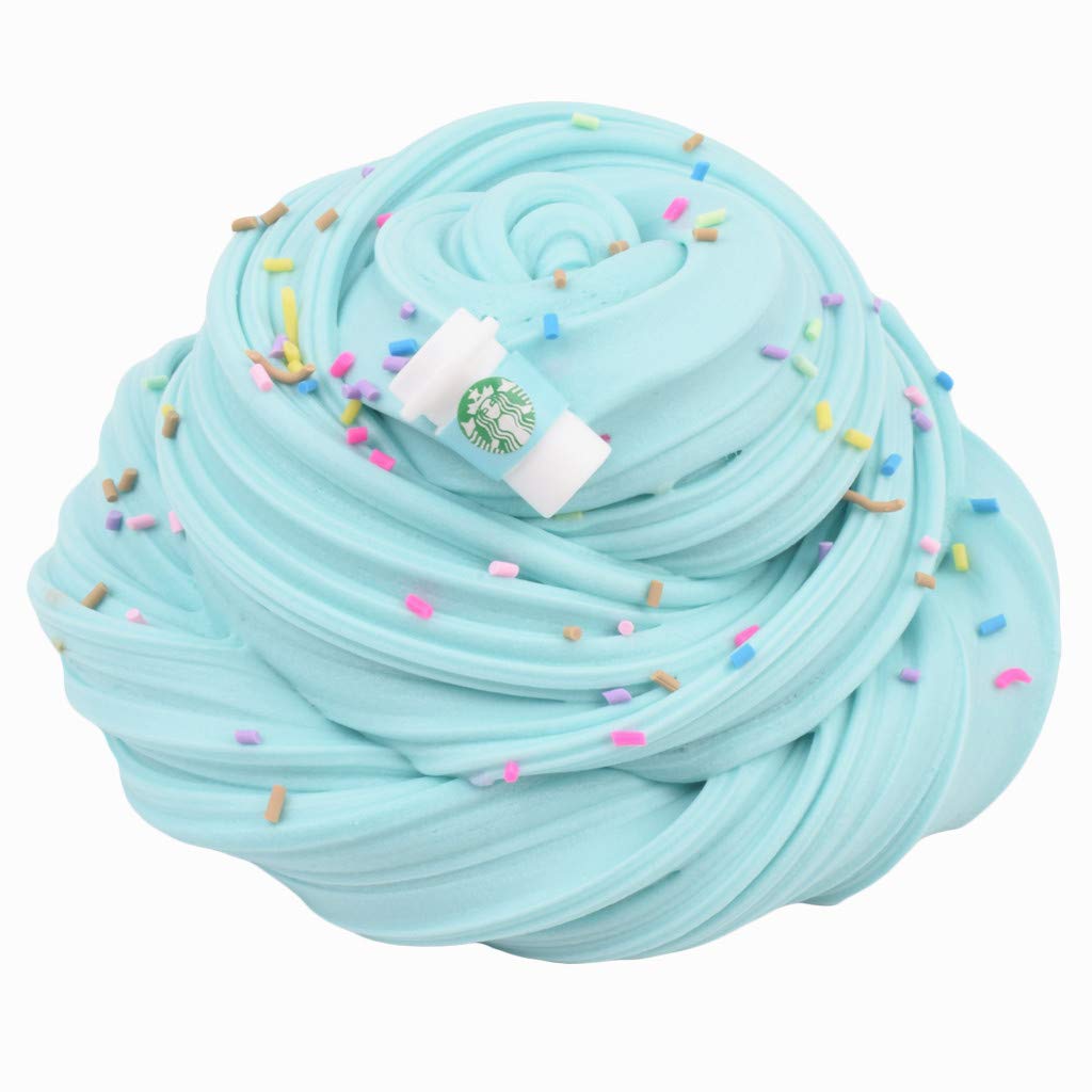 Blue Latte Butter Slime,Coffe Cup Scented Slime,Strechy Non-Sticky, Stress Relief Toy For Girls And Boys
