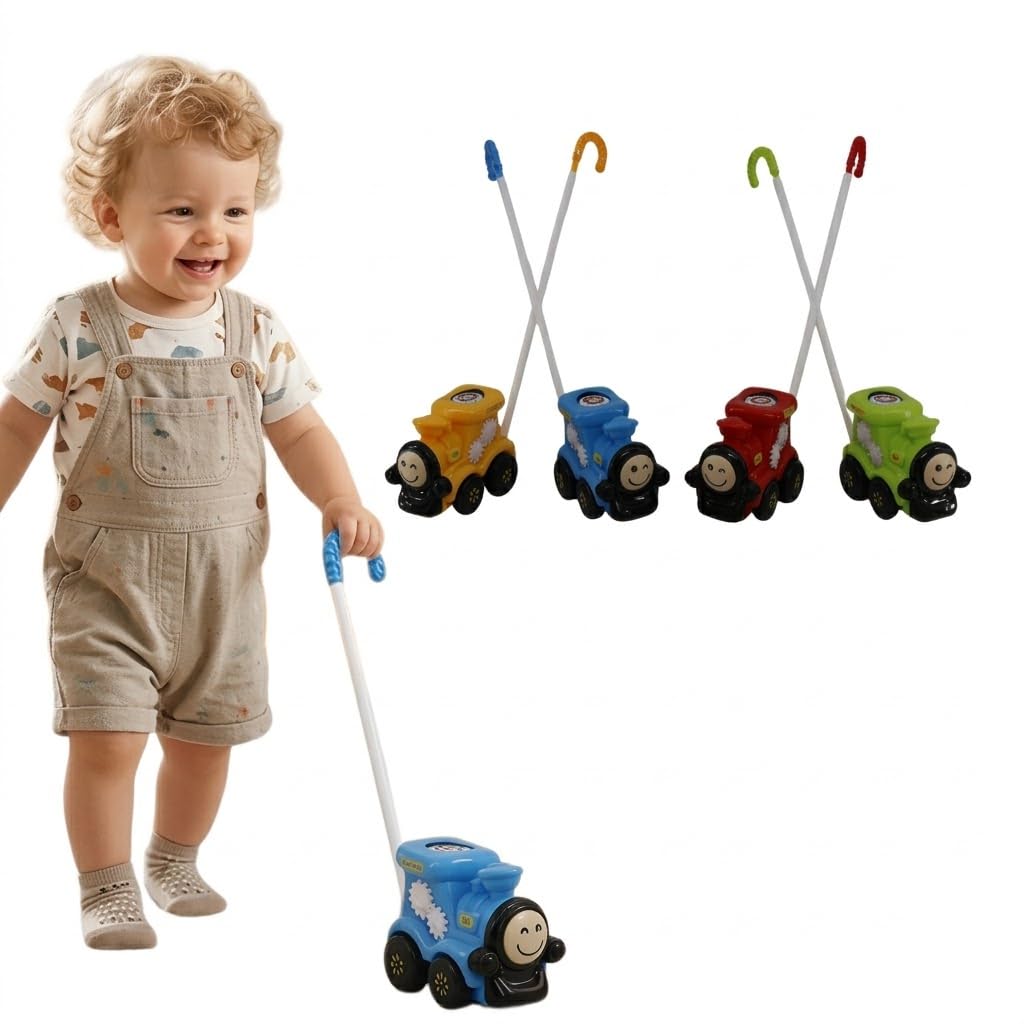 Crackles Push & Pull Train Walker Toy for Toddlers | Baby Walking Push Toy with TingTing Sound | Early Learning Activity Train 