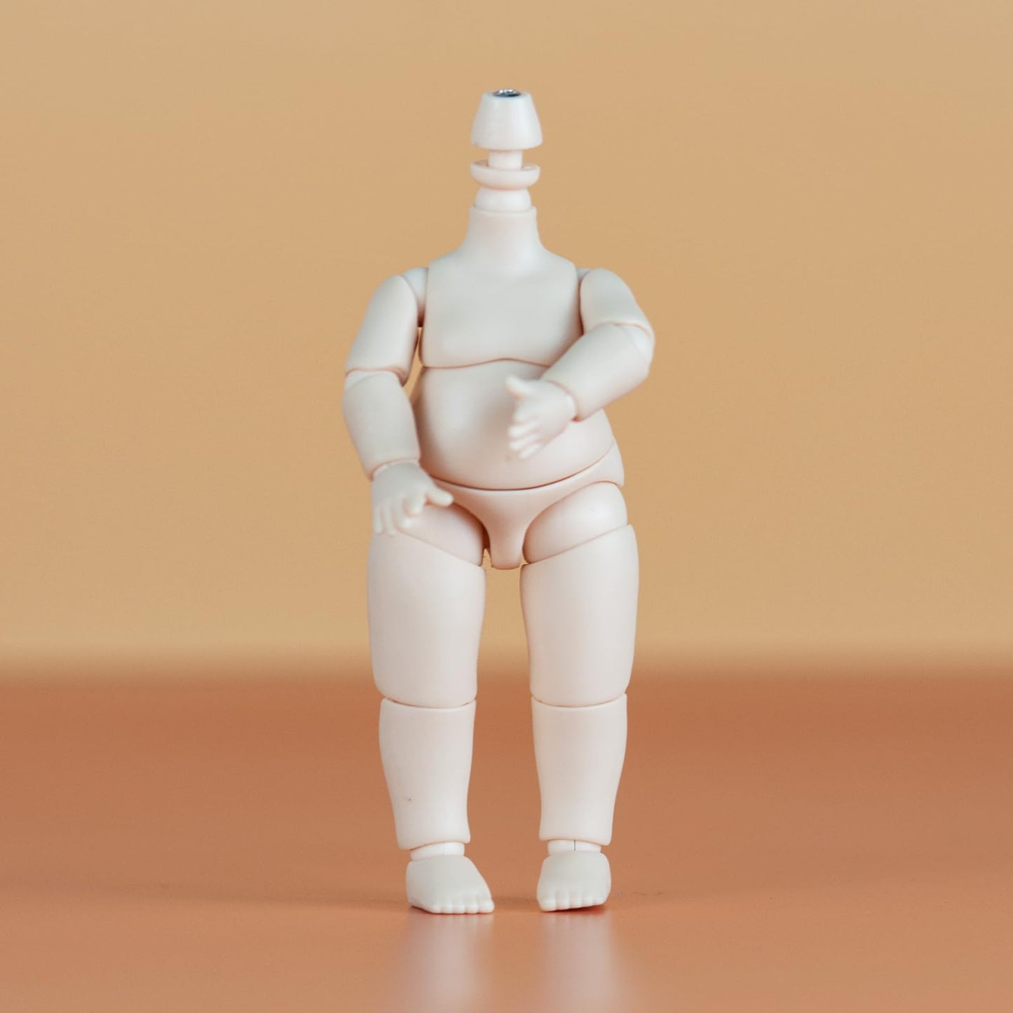 Ymy Pear Shaped Doll Body 1/12 Scale Cute Fat Action Figure Suitable For Ymy 1/12 1/8 Bjd Gsc Doll Head (Honey Peach)