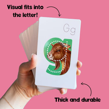 Letters Flash Cards Official Product | Learn Letter Sounds up to 2X Faster | Alphabet Flash Cards | Embedded Pictograph Mnemonic