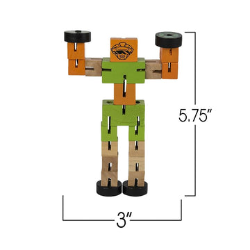 Artcreativity Wooden Toy Robots - 3 Pack - Adorable Action Figures, Toy Cars In Assorted Colors For Boys And Girls - Develop Cognitive And Motor Skills - Fun Gift And Birthday Party Favors For Kids