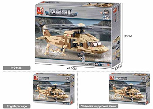 Sluban Military Blocks Army Bricks Toy – Black Hawk Helicopter (M38-B0509)