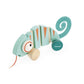 Janod - Tropik Pull-Along Chameleon - Wooden Early-Learning Toy - Silent Wheels - Educational Walking And Balancing Toy - Water-Based Paint - 1 Year + J08264, Green