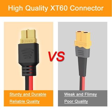GRZWAYS 2 Pairs XT60 Plug Female and Male Connector with 12AWG Wire for RC Lipo Battery Cable Drone Car Boat