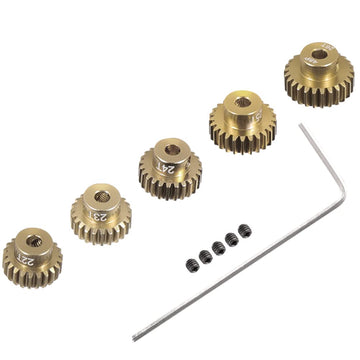 WEISHUJI 48P 22T 23T 24T 25T 26T Pinion Gear with Screw Driver, 48 Pitch Motor Gears Kit for 3.175mm Shaft 1/10 RC Brushless Bru