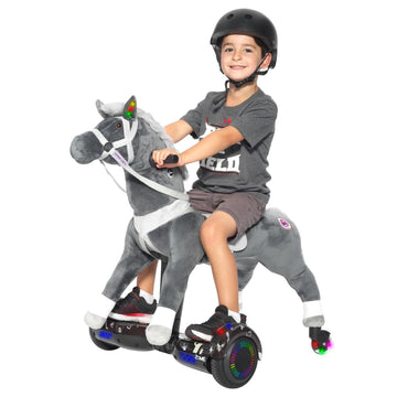 Power Pony Ride On Horse for Kids 4-8 - Power Ponies Electric Ride on Horse - Unicorn Riding Toy Brings Epic Joy - Grey, Apollo